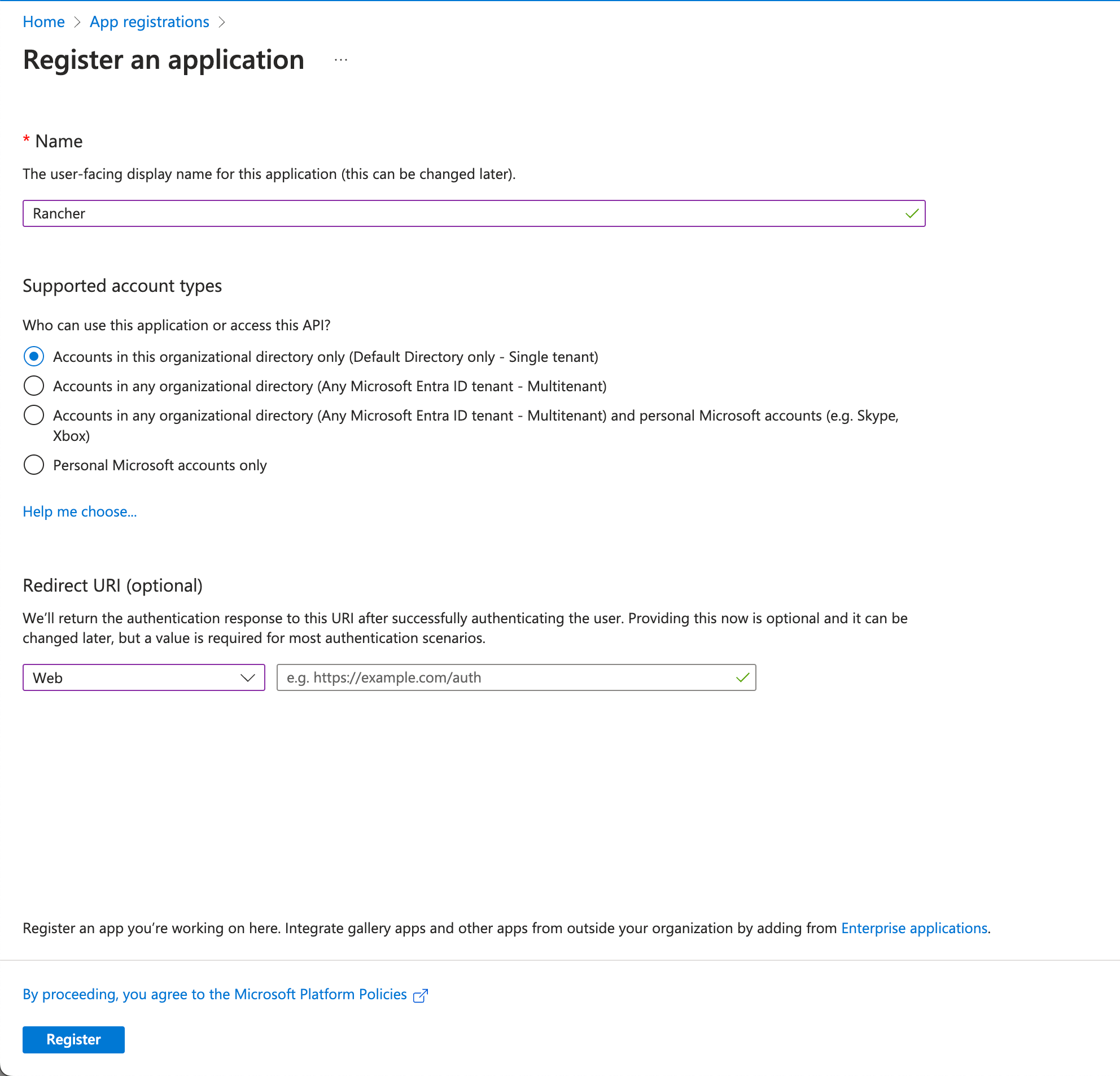 title image reading "App Registration"