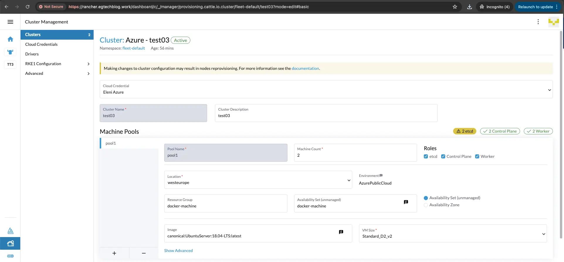 title image reading "Azure RKE2 Cluster Page 01"