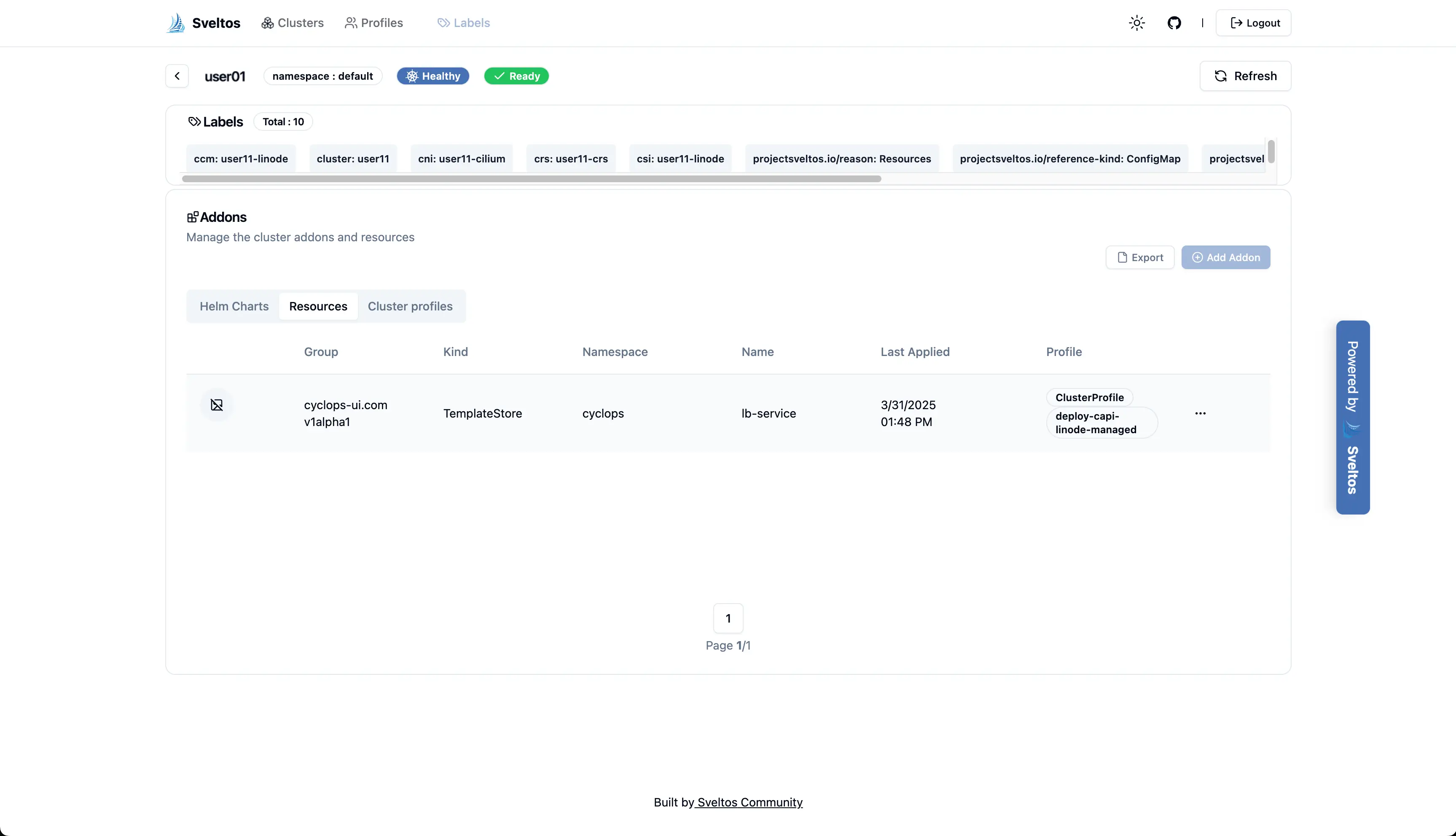 title image reading &quot;Sveltos UI &quot;