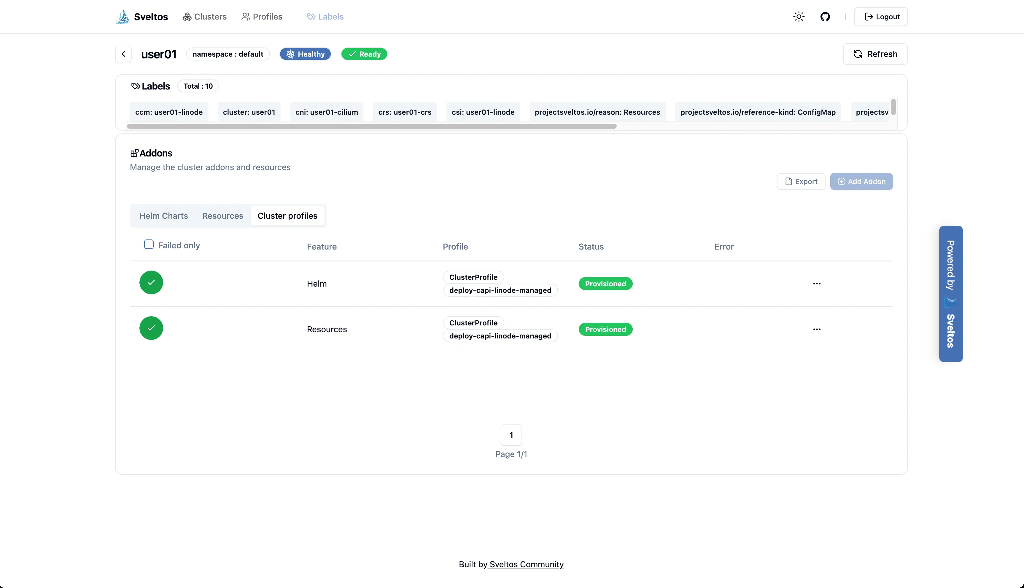 title image reading &quot;Sveltos UI &quot;
