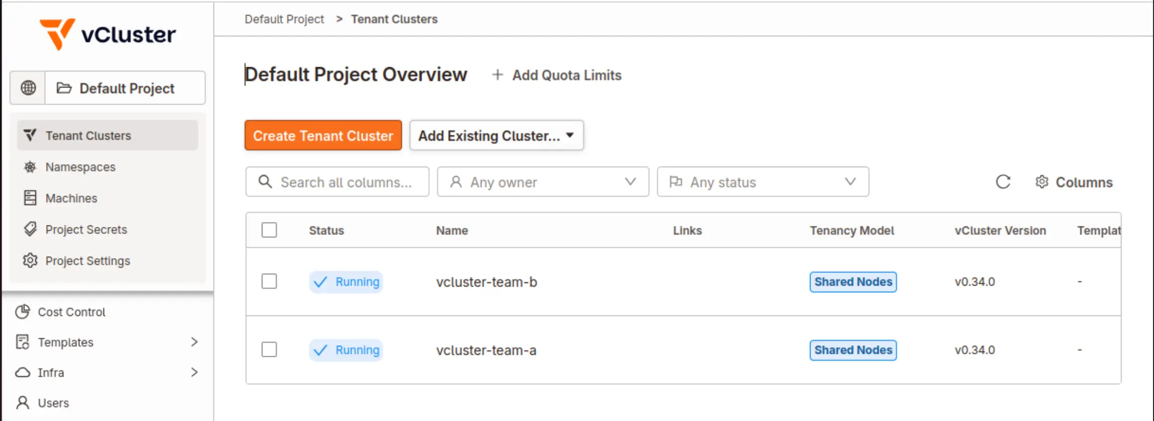 title image reading "vCluster Platform UI"